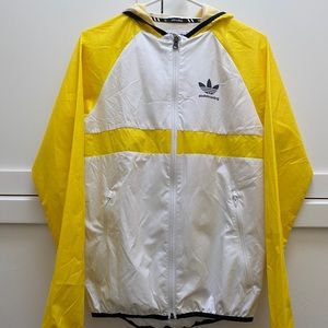 Adidas skateboarding yellow white lightweight jacket size XS